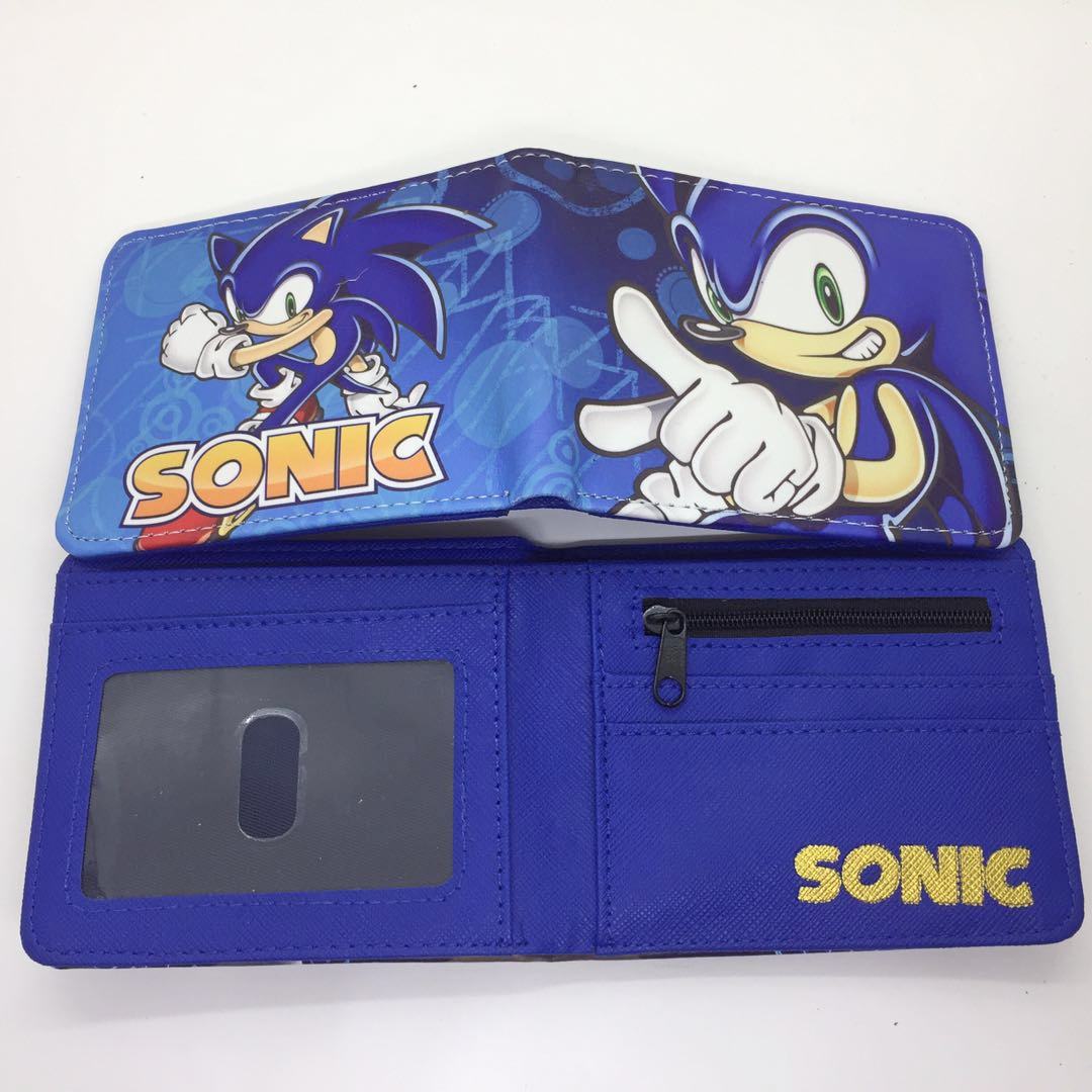 Sonic Men Wallet Hedgehog Bifold Blue Game Coins Cards Notes MWAL0561