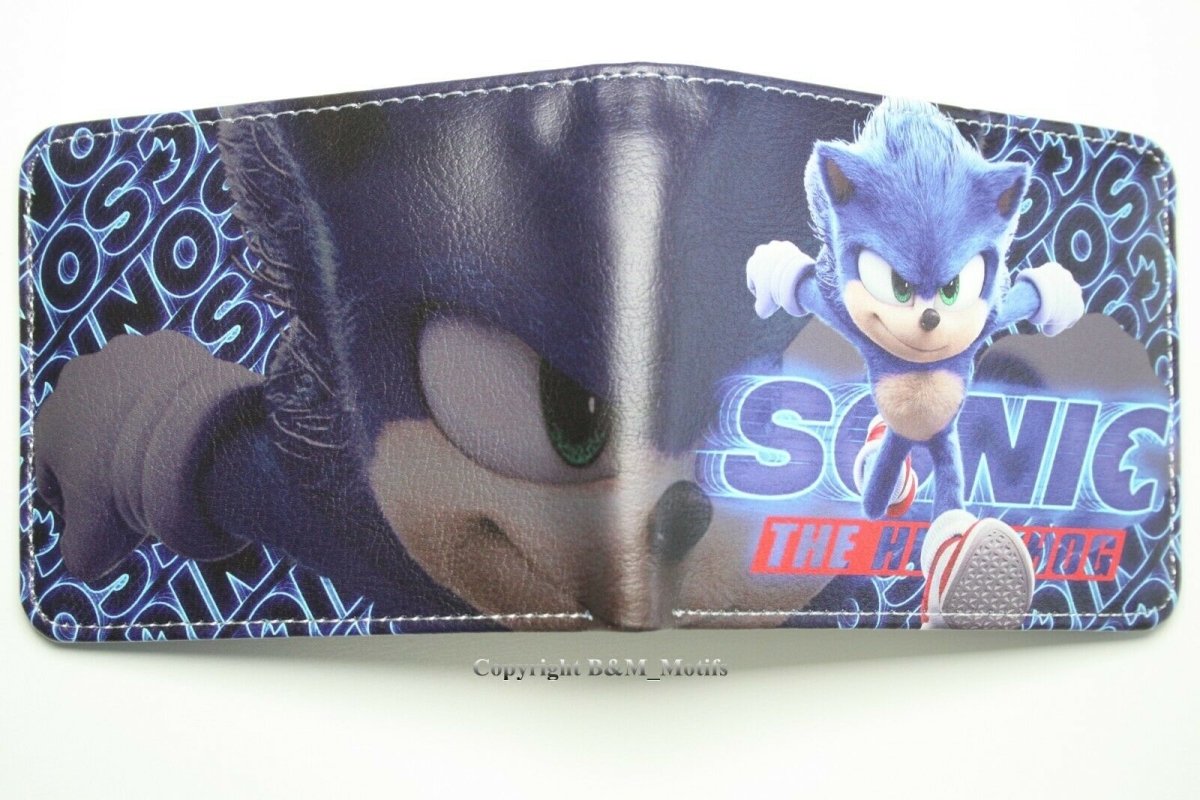 Sonic Wallet Hedgehog Bifold Men Blue Game Coins Cards Notes Holder MWAL0565