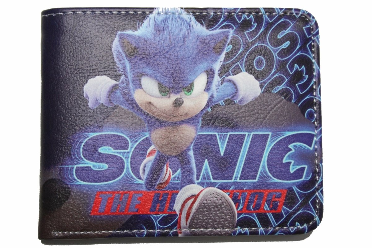 Sonic Wallet Hedgehog Bifold Men Blue Game Coins Cards Notes Holder-#MWAL0565