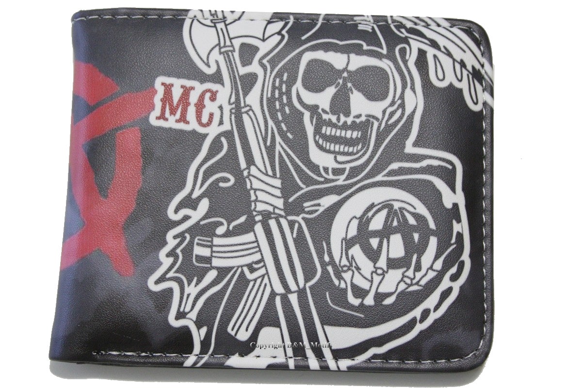 Sons Of Anarchy SOA Men Wallet SRO Biker MC Cards Notes Coins Bifold-#MWAL0572