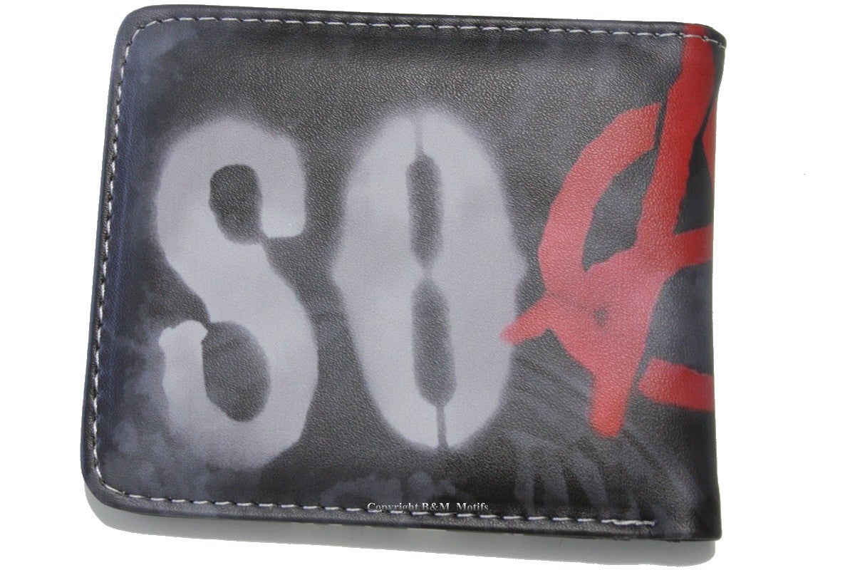 Sons Of Anarchy SOA Men Wallet SRO Biker MC Cards Notes Coins Bifold MWAL0572