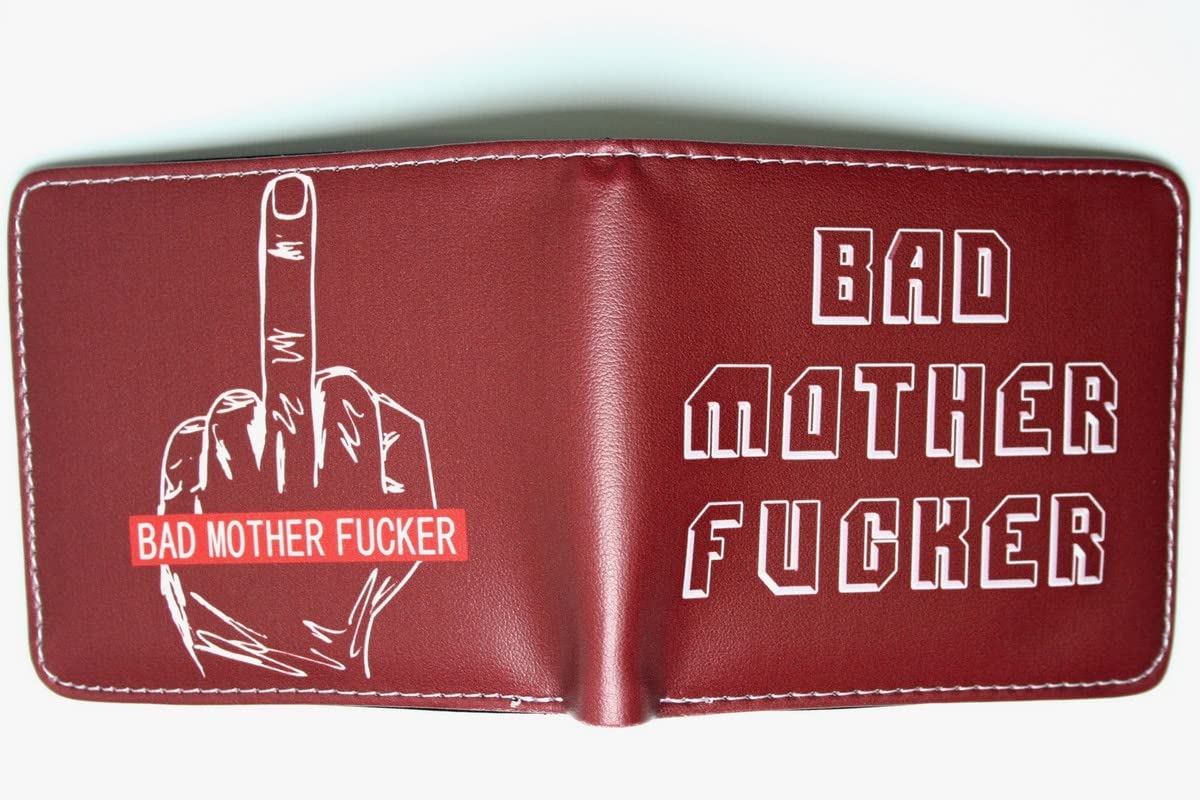 BAD MOTHER F***ER Finger Bifold Brown Men Wallet Coins Cards Notes-Clothes, Shoes & Accessories:Men:Men's Accessories:Wallets-Brian and Mary accessories