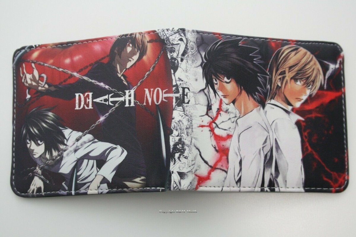 Wallet Death Note Japanese Anime Manga L Kira Bifold Cards Coins Men MWAL0821