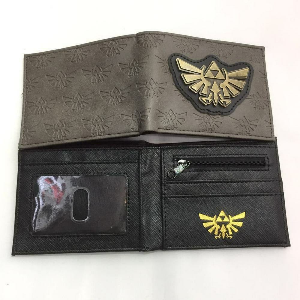 Men Wallet Legend of Zelda Nintendo Bifold Black Triforce Coins Cards Notes MWAL0859