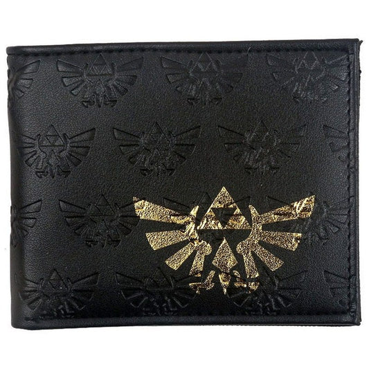 Men Wallet Legend of Zelda Nintendo Bifold Black Triforce Coins Cards Notes-#MWAL0860