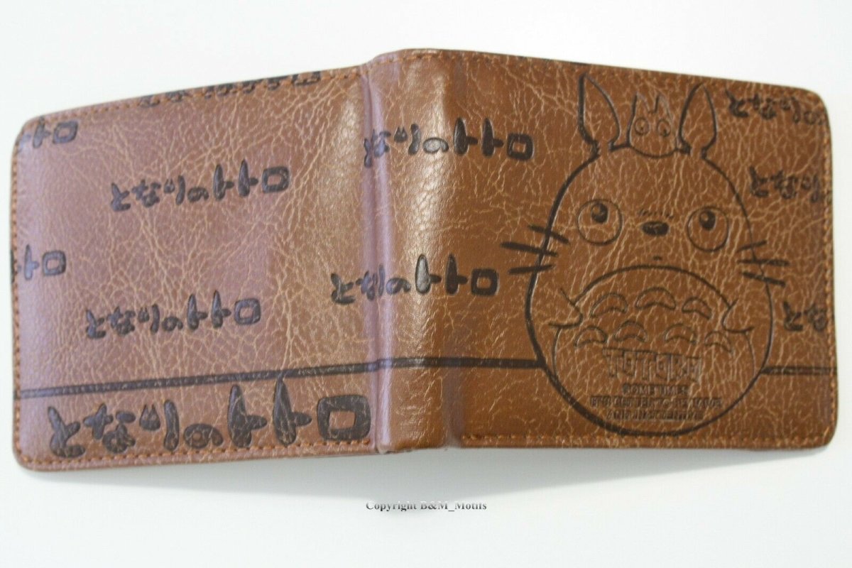 Wallet My Neighbor Totoro Ghibli Anime Men Boy Brown Trifold Cards Coins Notes MWAL0875