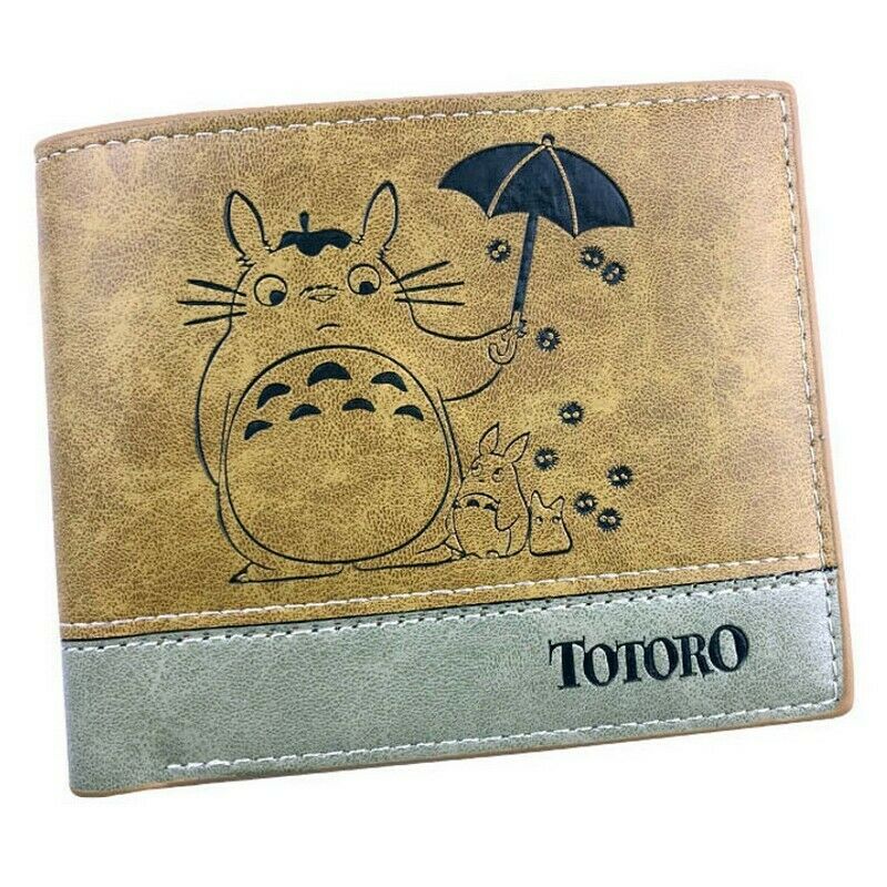 Wallet My Neighbor Totoro Ghibli Anime Men Boy Brown Trifold Cards Holder-#MWAL0876