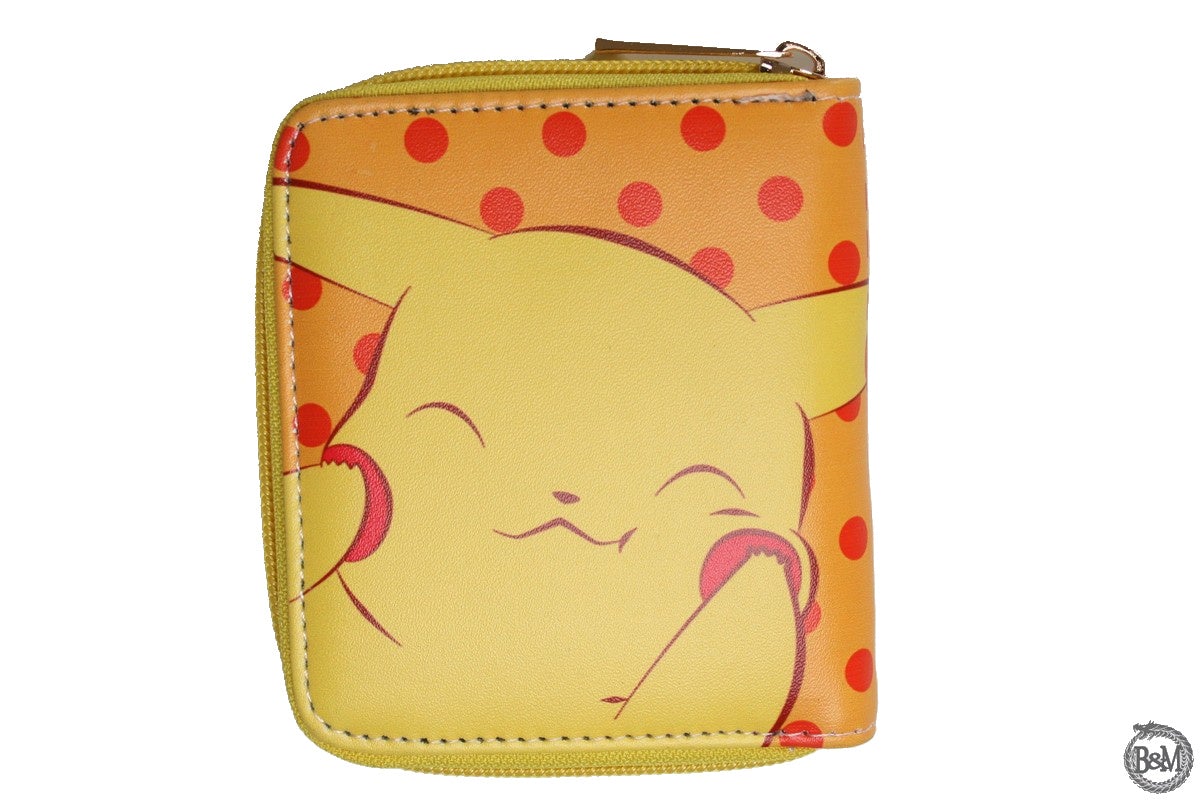 Wallet Pokemon Pikachu Purse Women Girl Coins Cards Yellow Zip WWAL0889