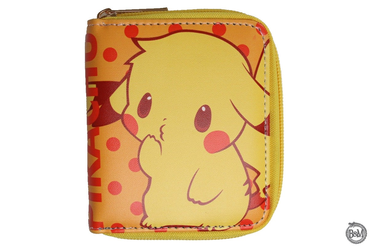 Wallet Pokemon Pikachu Purse Women Girl Coins Cards Yellow Zip-#WWAL0889